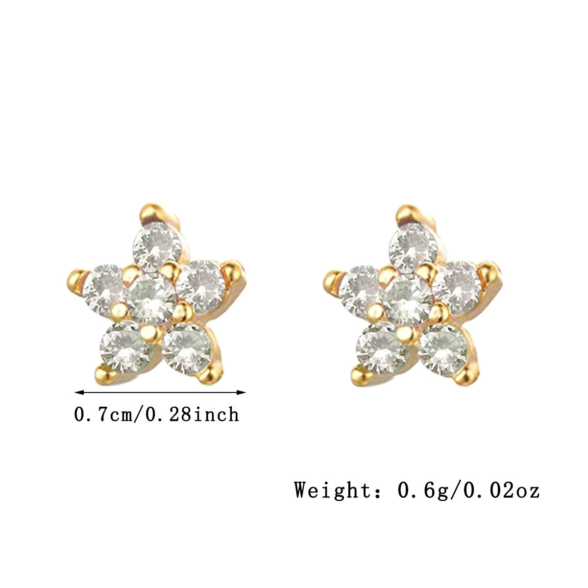 Plum Blossom Earrings - S925 Silver Sweet Diamond Petal Studs