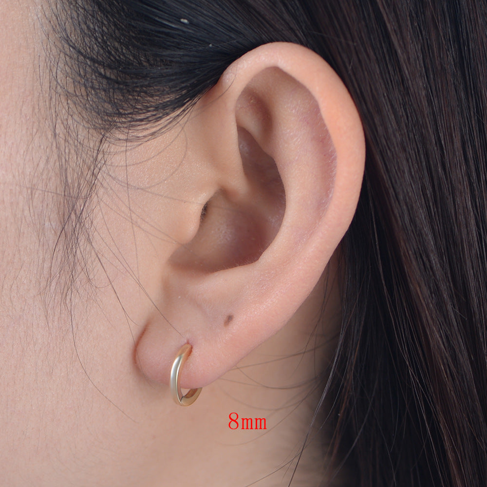 925 Sterling Silver Minimalist Chunky Hoop Earrings, High-Polished Versatile Huggie Jewelry