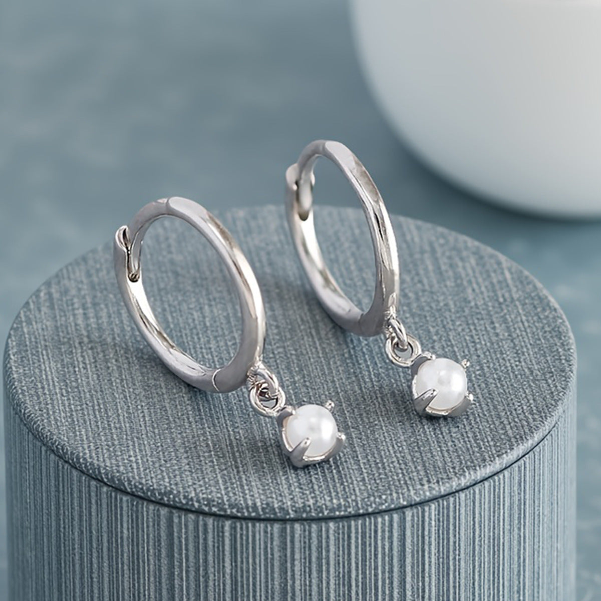 Shell Pearl Hoop Earrings - S925 Silver French Elegant Niche
