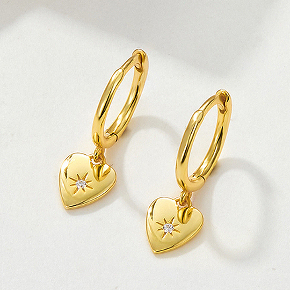 Heart Ear Cuffs - 925 Silver Stackable Light Luxury Wholesale