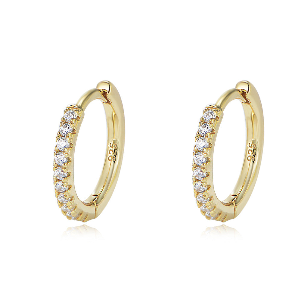 925 Sterling Silver Micro-Pave Zirconia Round Hoop Earrings, Amazon Best Seller Trendy Jewelr