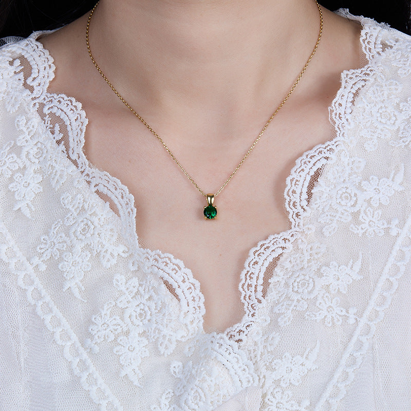 December Birthstone Necklace - 925 Sterling Silver Minimalist Zircon Jewelry