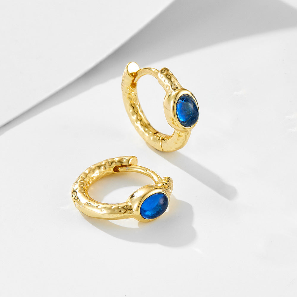 925 Sterling Silver Round Pave Zirconia Hoop Earrings, Minimalist High-End Jewelry