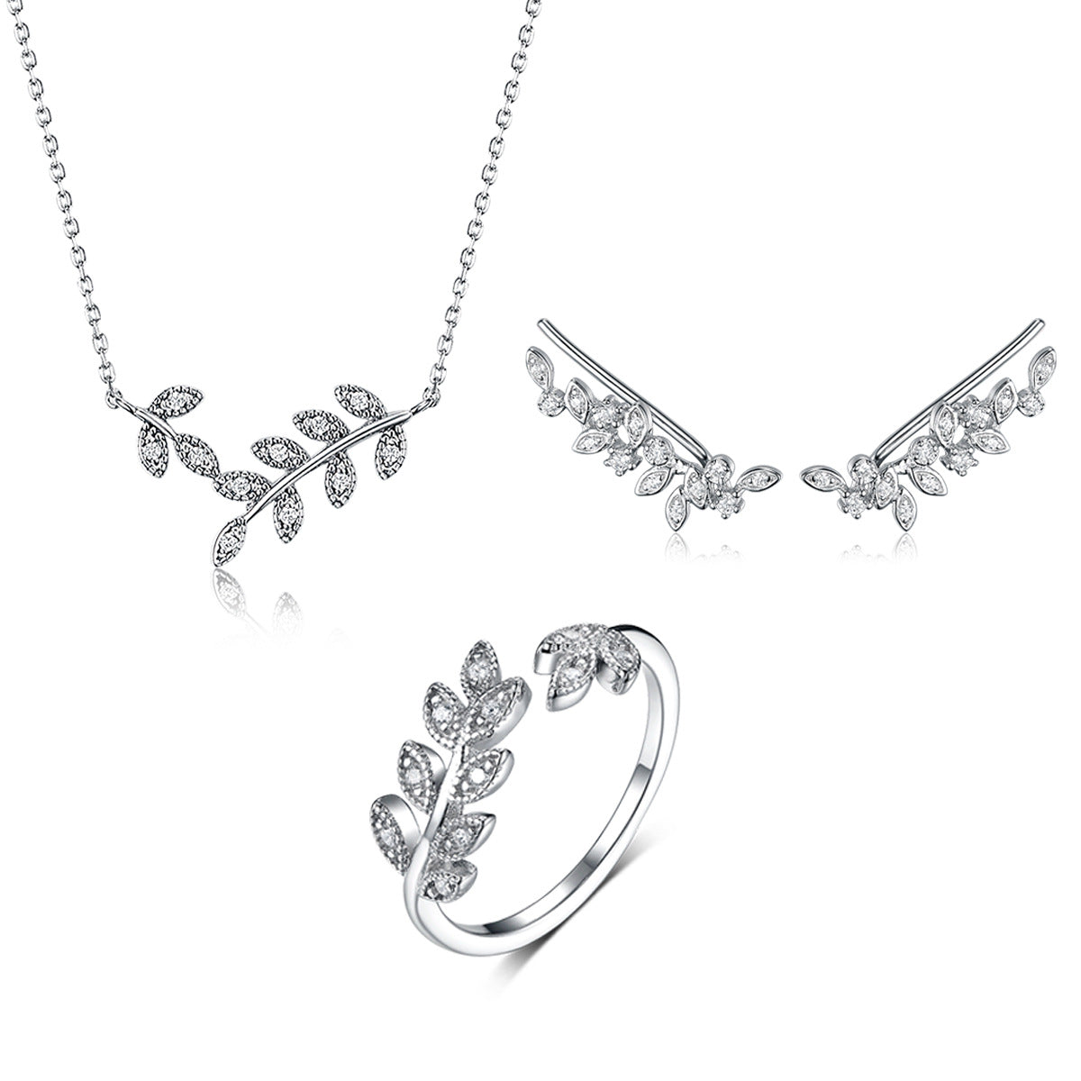Leaf Pendant Necklace - 925 Silver Minimalist Light Luxury Choker