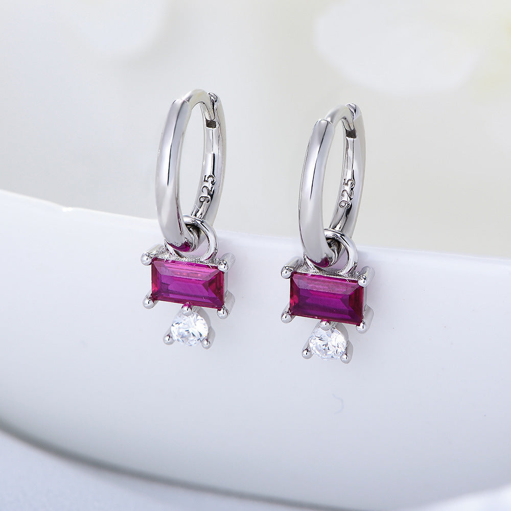 S925 Silver Minimalist Earring Combination - Sparkling Zirconia Set for Women