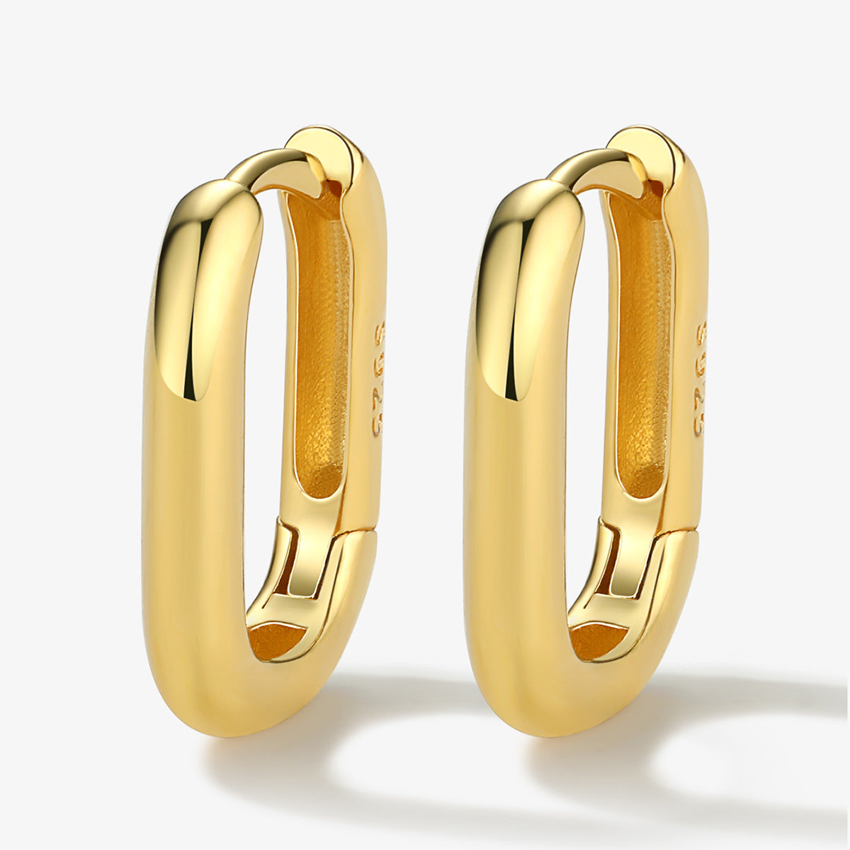 Oval Hoop Ear Cuffs - S925 Silver Minimalist Light Luxury