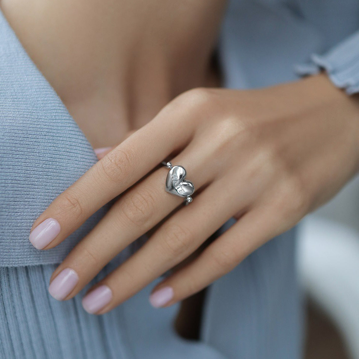 Double Sided Heart Ring - 925 Silver Flip Love Minimalist Jewelry