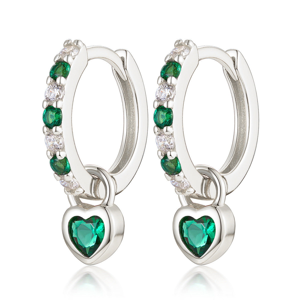 Color Zircon Heart Ear Cuffs - S925 Silver Dopamine Jewelry
