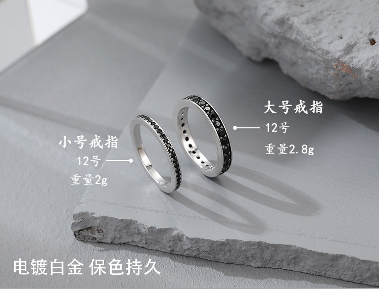 Black Nano Zircon Ring - S925 Sterling Silver Trending Wholesale