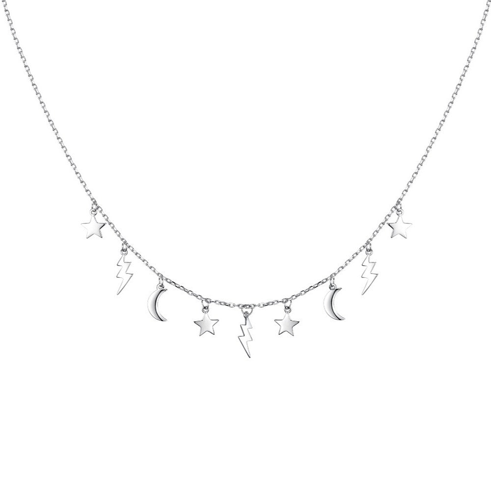 Star Moon Necklace - S925 Silver Light Luxury Collarbone Chain
