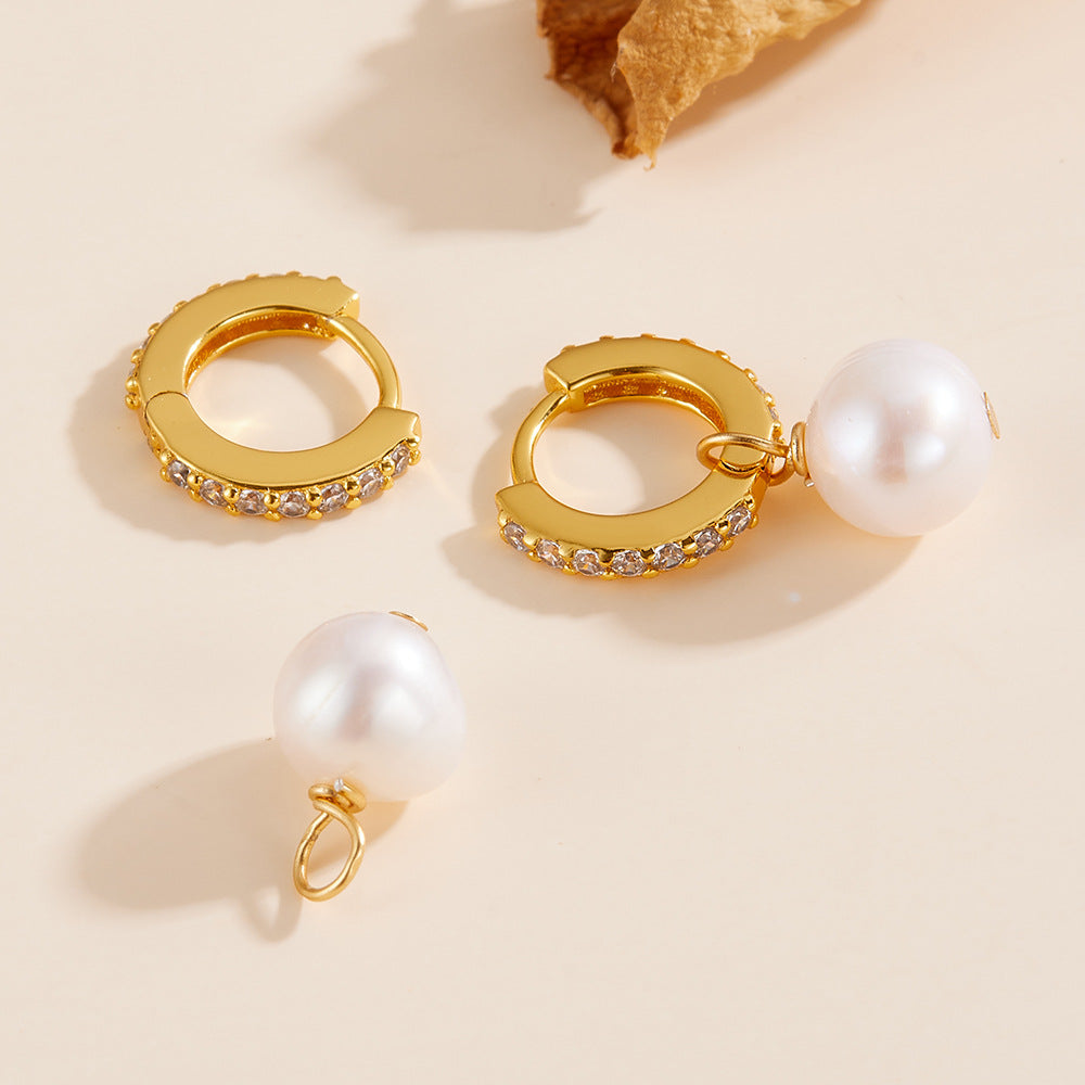 Sterling Silver Elegant Pearl Dangle Earrings for Women, Timeless Graceful Style