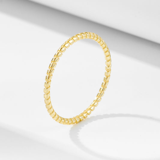 925 Sterling Silver Twisted Rope Band Ring, Minimalist Stackable Jewelry