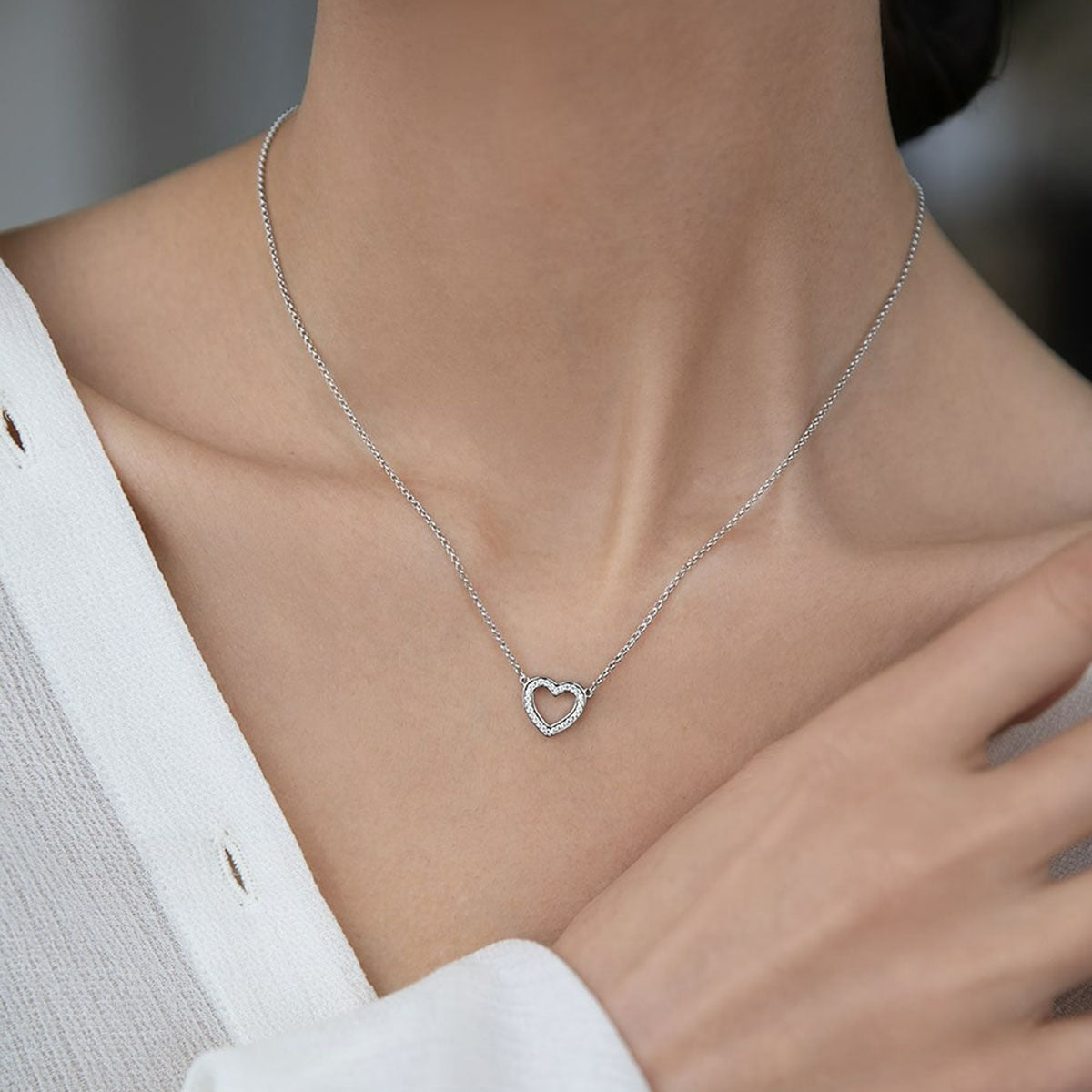 Heart Jewelry Set - 925 Silver Minimalist Light Luxury for Women