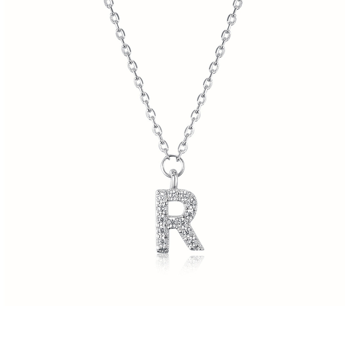Custom Letter Necklace - 925 Silver Zircon Light Luxury Jewelry