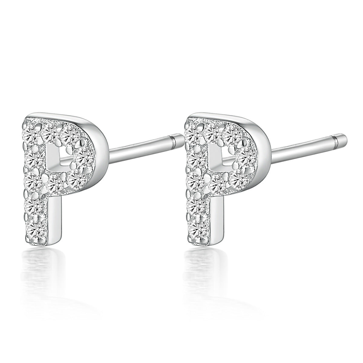 Alphabet Zircon Studs - 925 Silver Light Luxury Factory Wholesale