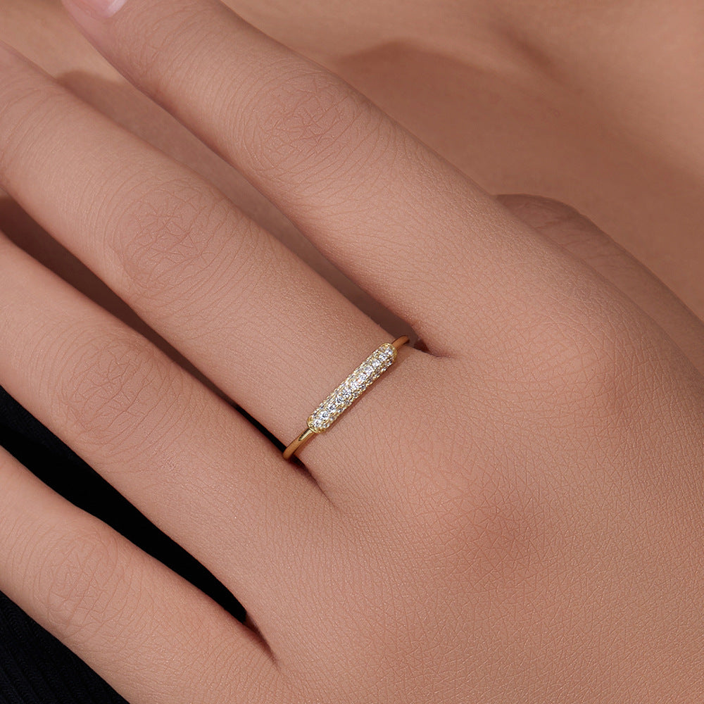 S925 Silver Modern Sparkling Band Ring - Versatile Ins Style Index Finger Jewelry