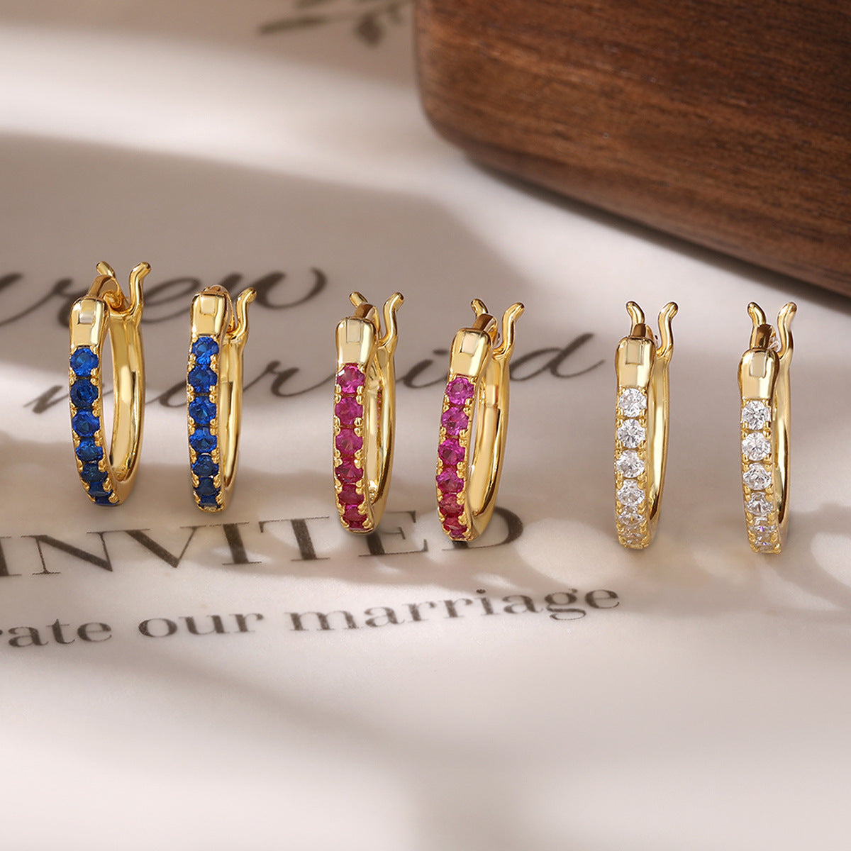 Colored Zircon Ear Cuffs - 925 Sterling Silver Niche Wholesale Jewelry