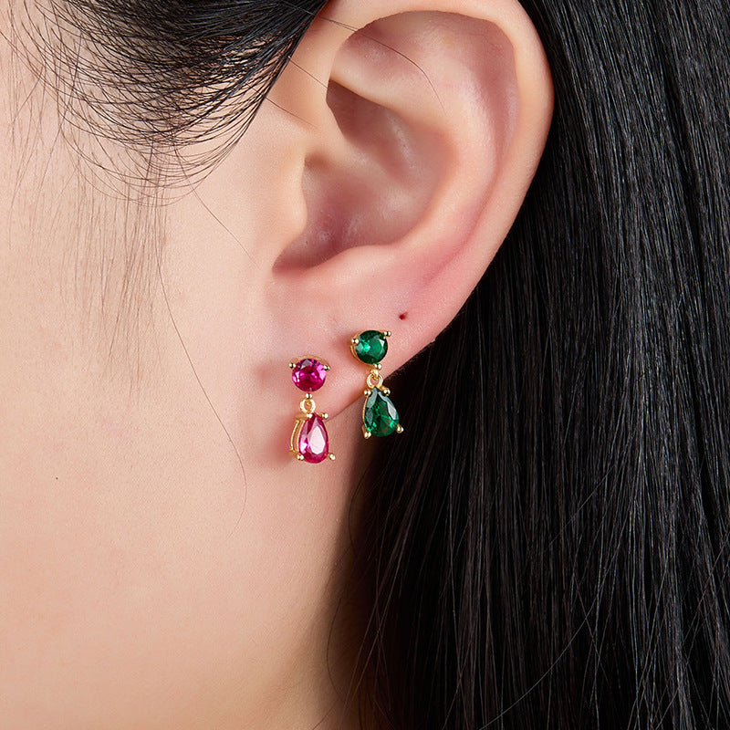 Teardrop Earrings - S925 Silver Colored Zircon Minimalist Earrings