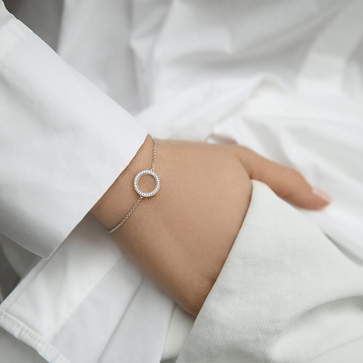 Geometric Zircon Bracelet - 925 Silver Minimalist Light Luxury