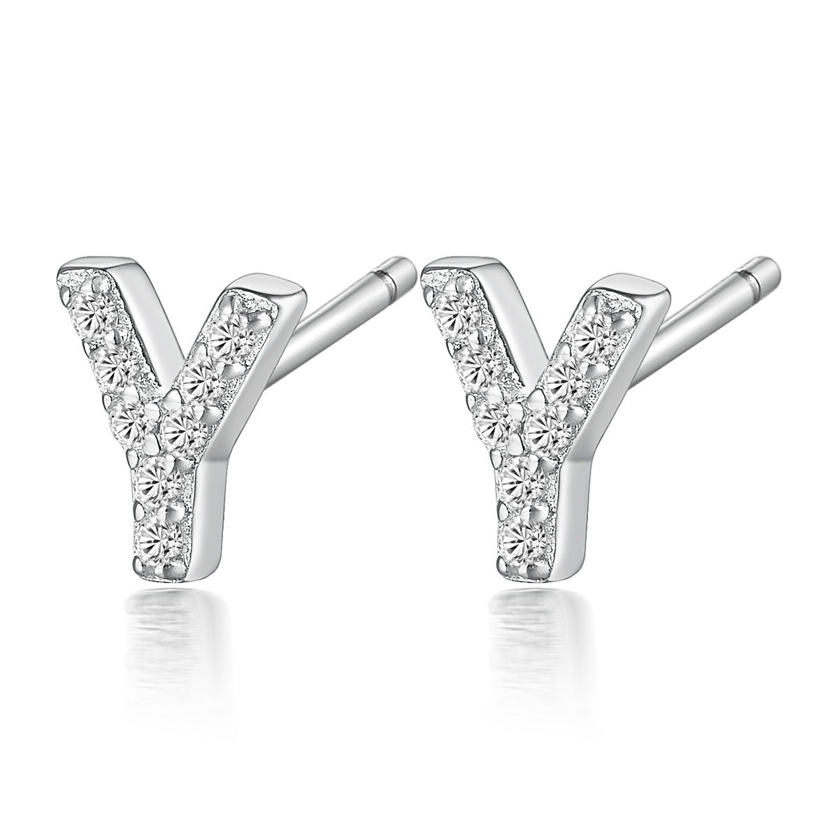 Alphabet Zircon Studs - 925 Silver Light Luxury Factory Wholesale