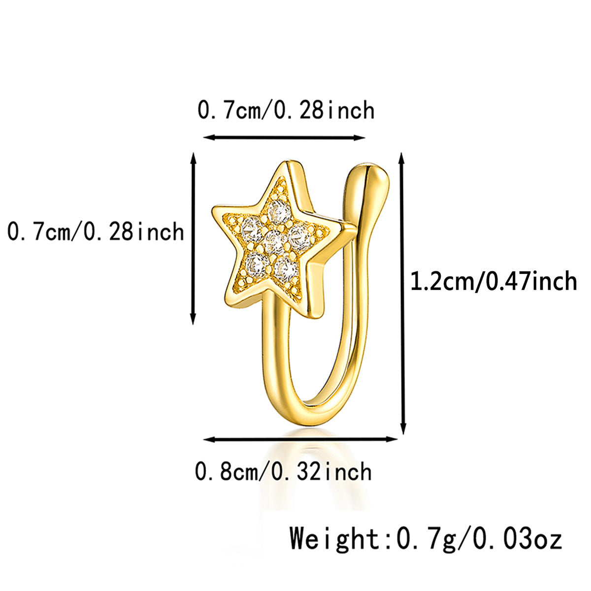 Star Nose Clip - 925 Silver Minimalist Light Luxury Unisex Jewelry