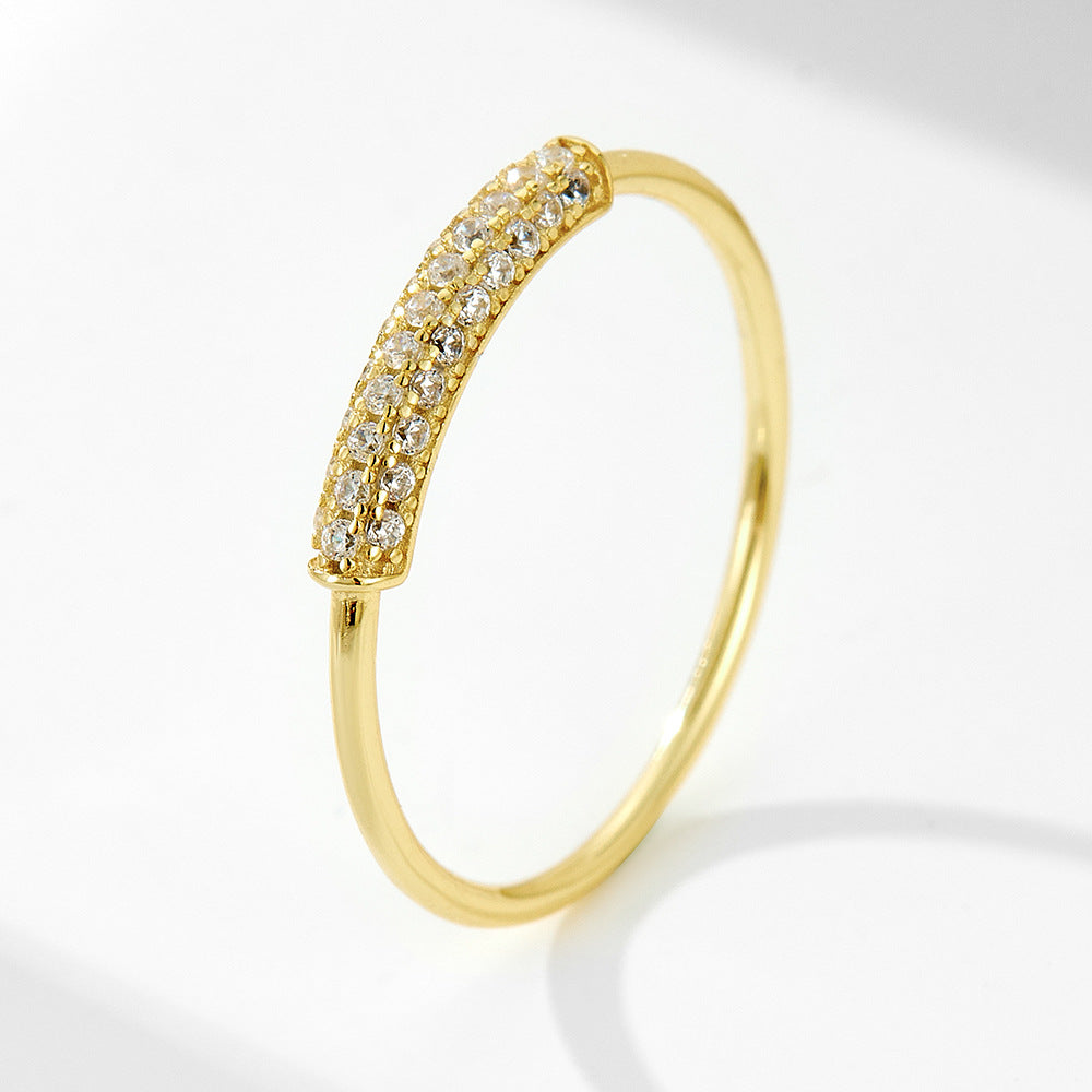 S925 Silver Modern Sparkling Band Ring - Versatile Ins Style Index Finger Jewelry