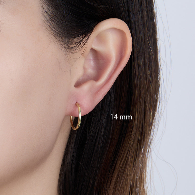 Polished Circle Earrings - 925 Silver Hoop Ear Cuffs Trending