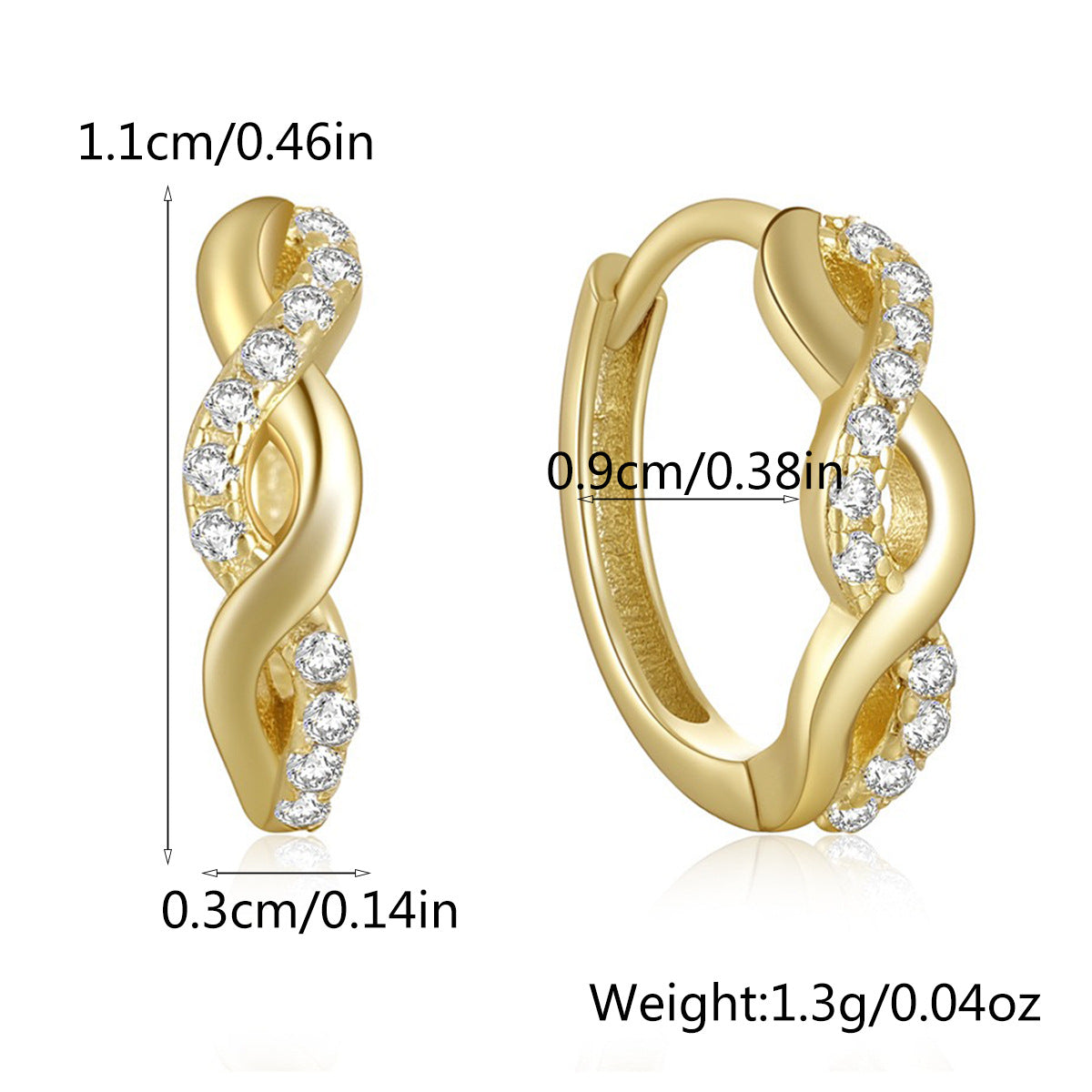 Diamond Hoop Earrings - S925 Silver Geometric Niche Ear Jewelry