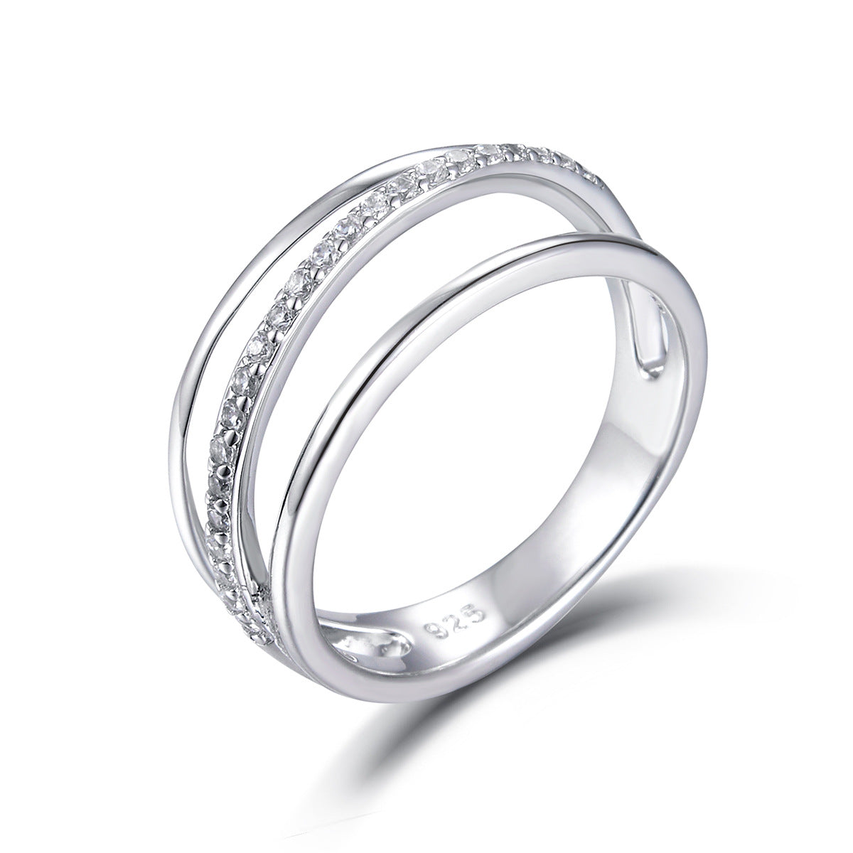 Triple Cross Zircon Ring - S925 Sterling Silver Light Luxury Wholesale