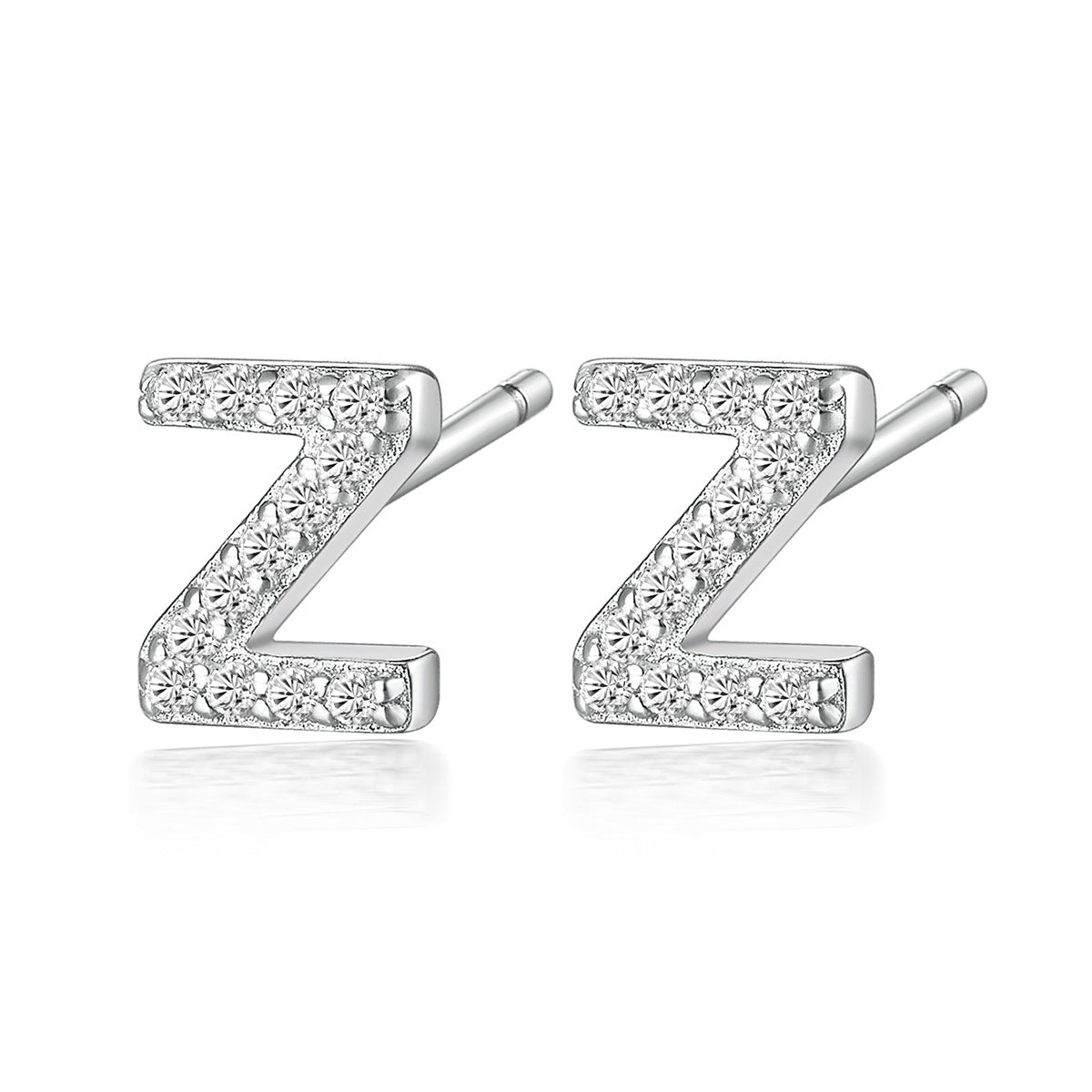 Alphabet Zircon Studs - 925 Silver Light Luxury Factory Wholesale