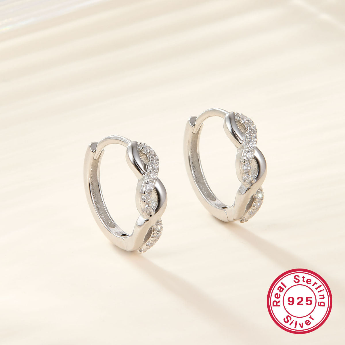 Diamond Hoop Earrings - S925 Silver Geometric Niche Ear Jewelry