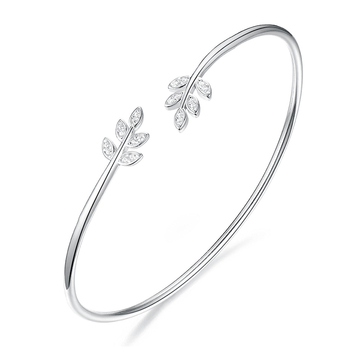Leaf Diamond Bracelet - 925 Sterling Silver Light Luxury Trending