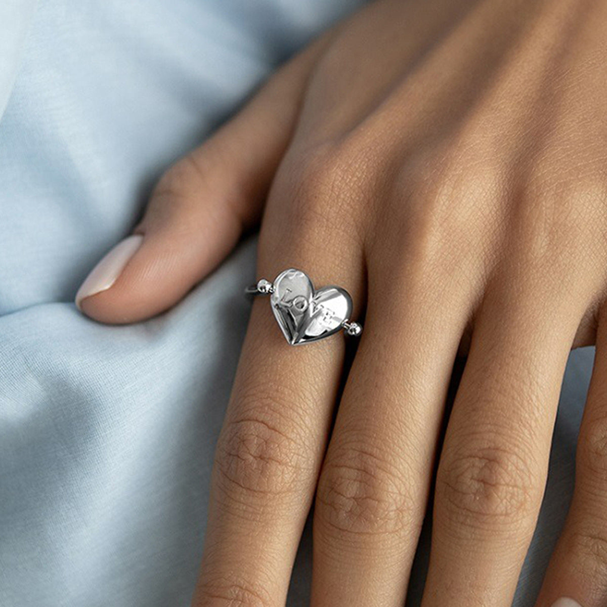 Double Sided Heart Ring - 925 Silver Flip Love Minimalist Jewelry