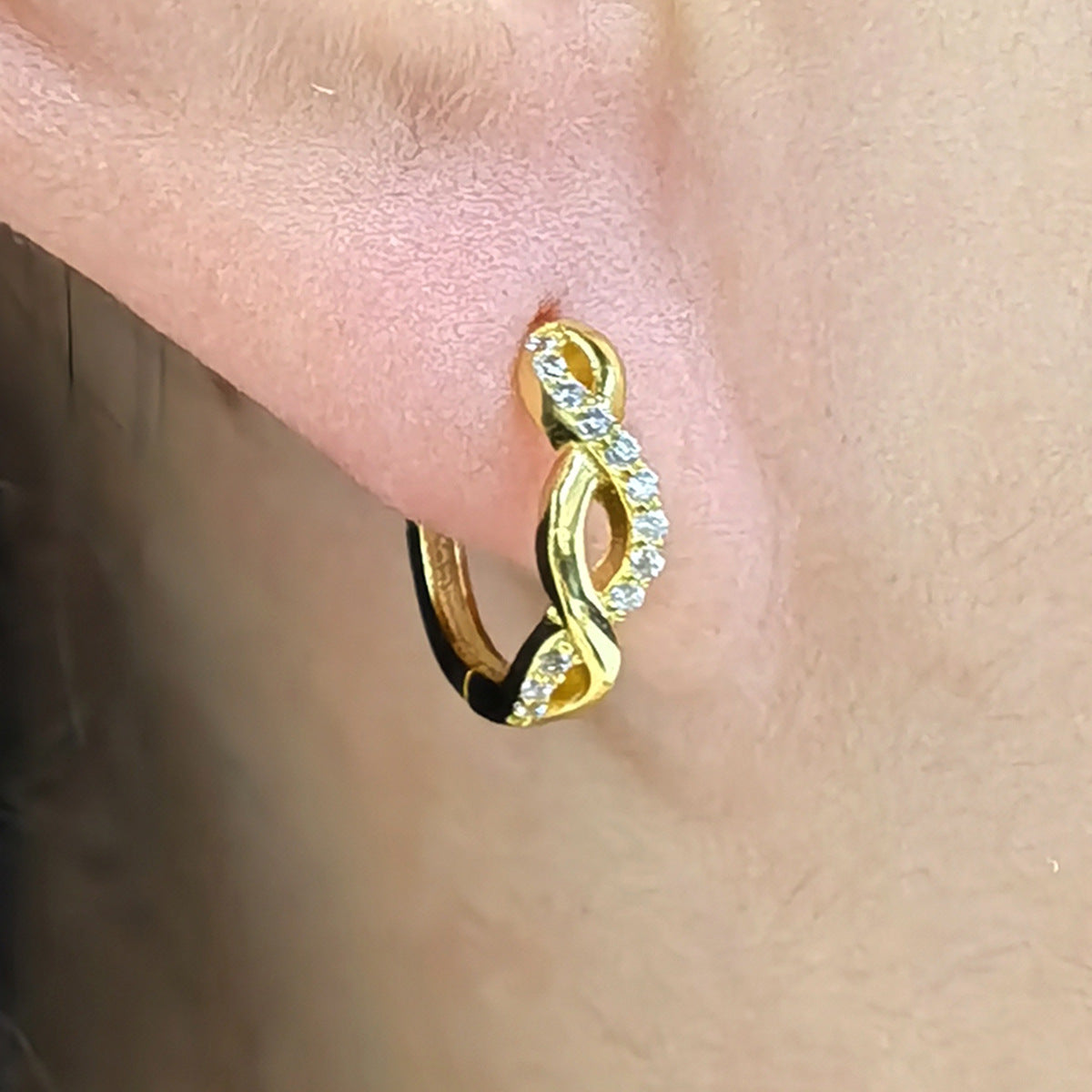 Diamond Hoop Earrings - S925 Silver Geometric Niche Ear Jewelry