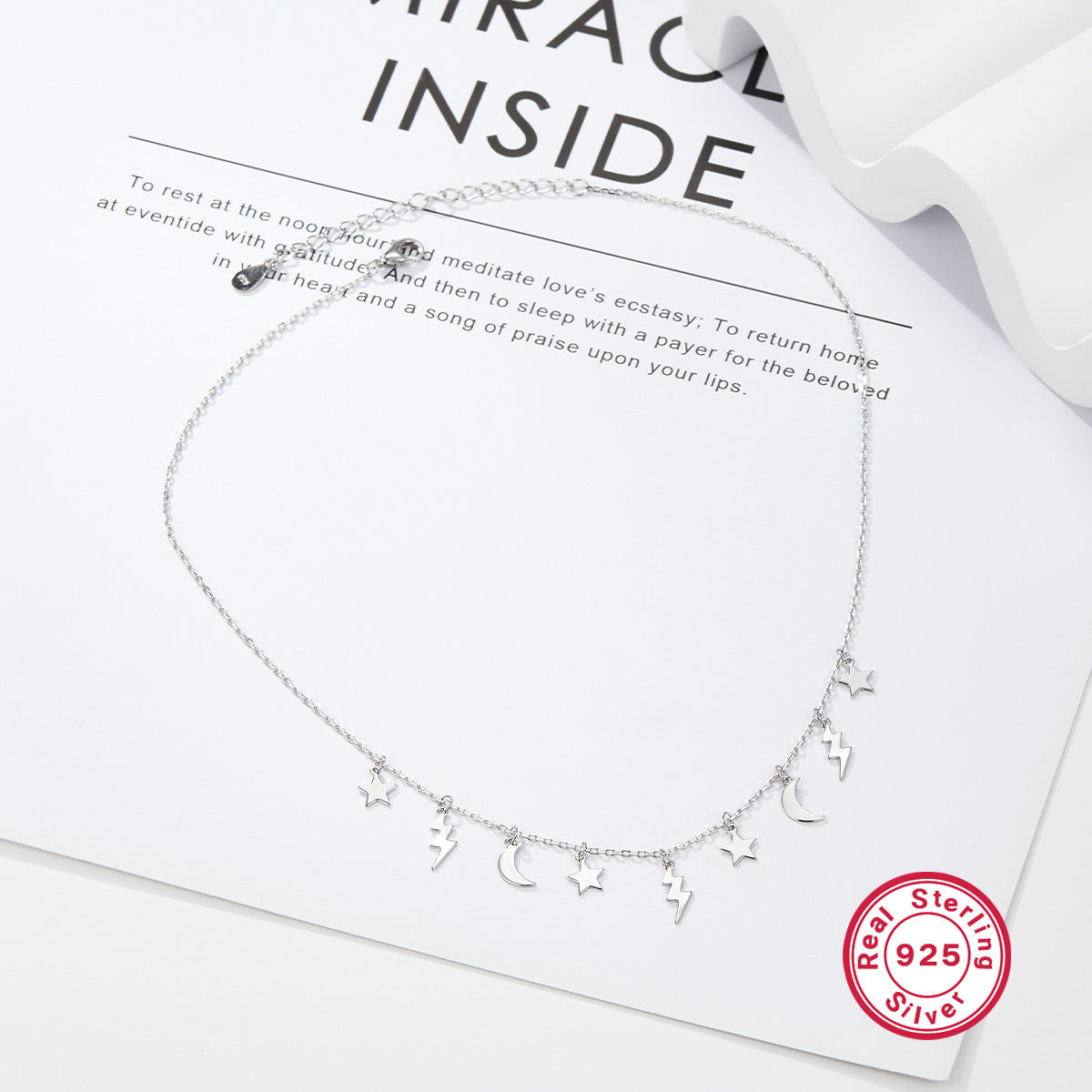 Star Moon Necklace - S925 Silver Light Luxury Collarbone Chain