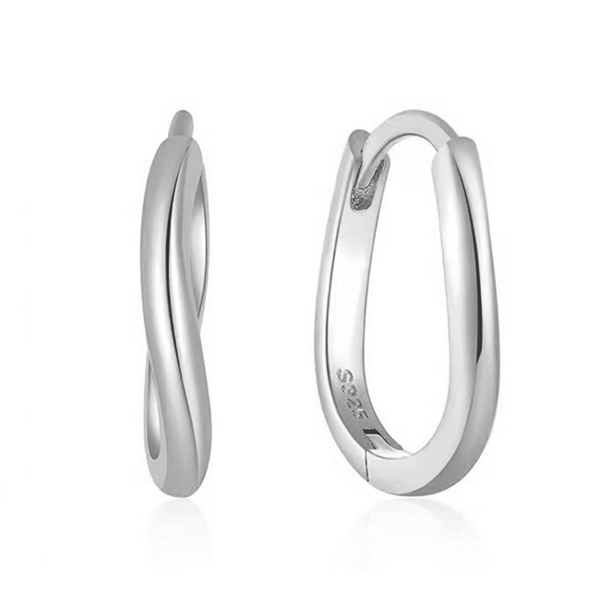 Wavy Hoop Earrings - S925 Silver Asymmetric Minimalist Geometric