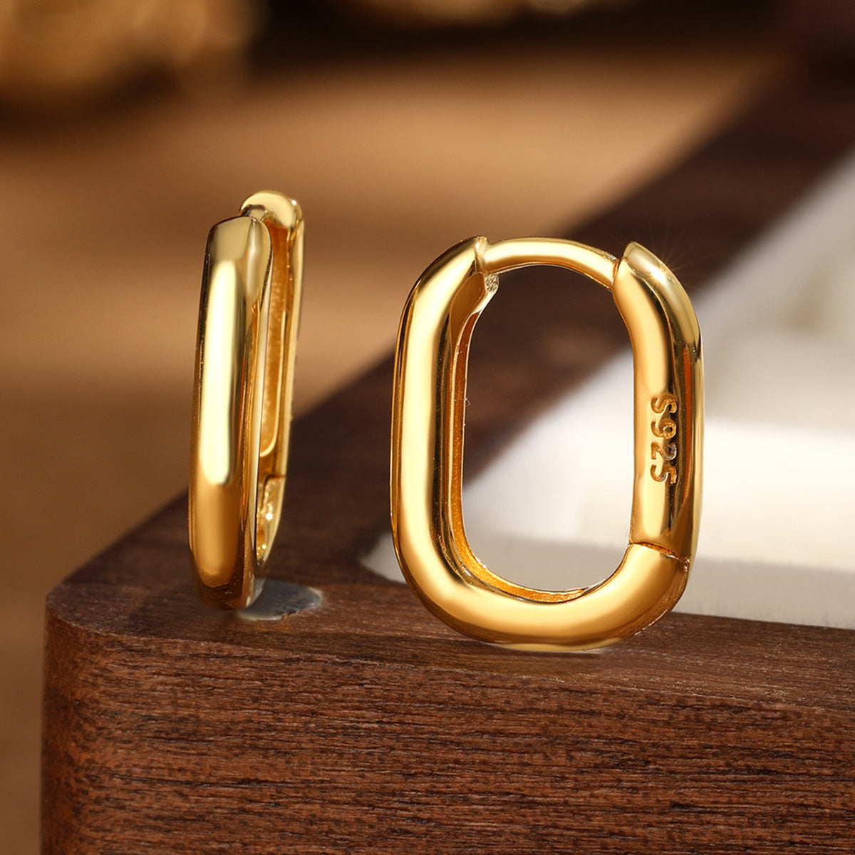 Oval Hoop Ear Cuffs - S925 Silver Minimalist Light Luxury