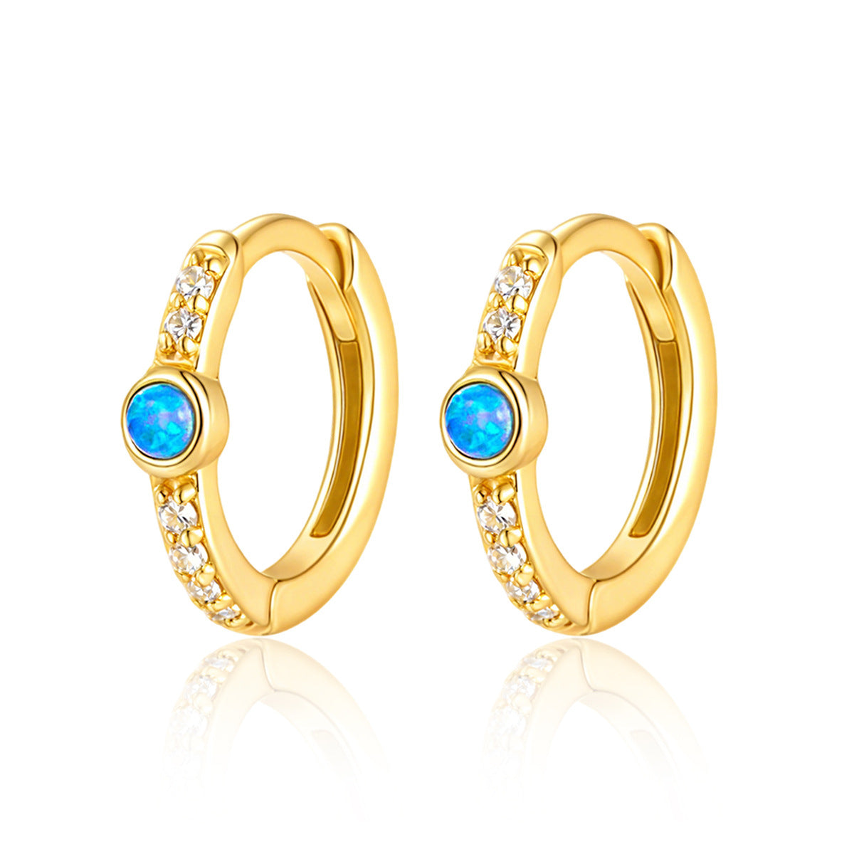 Asymmetric Opal Ear Cuffs - 925 Silver Enamel Drip Factory Direct