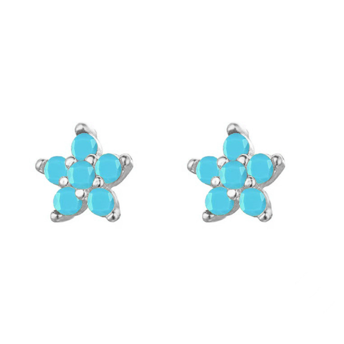 Plum Blossom Earrings - S925 Silver Sweet Diamond Petal Studs