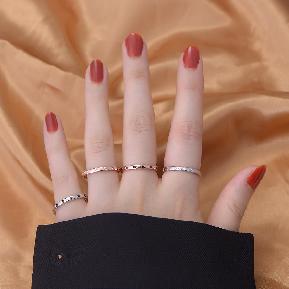 925 Sterling Silver Stackable Rings, Thin Zirconia Band Set