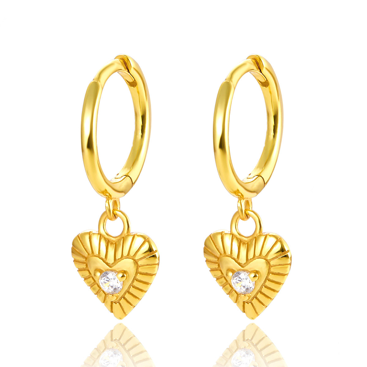 Heart Ear Cuffs - 925 Silver Stackable Light Luxury Wholesale