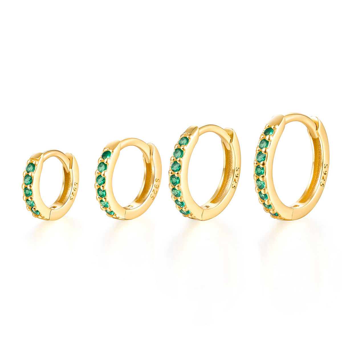 Zircon Hoop Earrings - 925 Silver Minimalist Light Luxury Wholesale