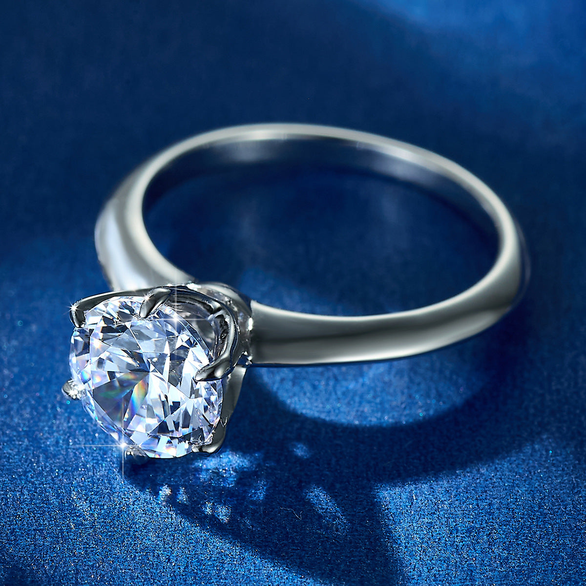 Six-Prong Zircon Wedding Ring - S925 Sterling Silver Luxury Minimalist Bridal