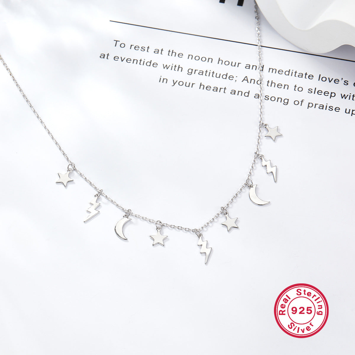 Star Moon Necklace - S925 Silver Light Luxury Collarbone Chain