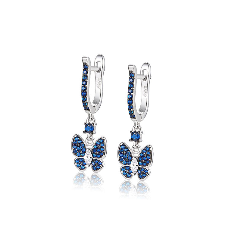 Wholesale S925 Silver Blue Butterfly Set | Vintage Elegant Jewelry Collection