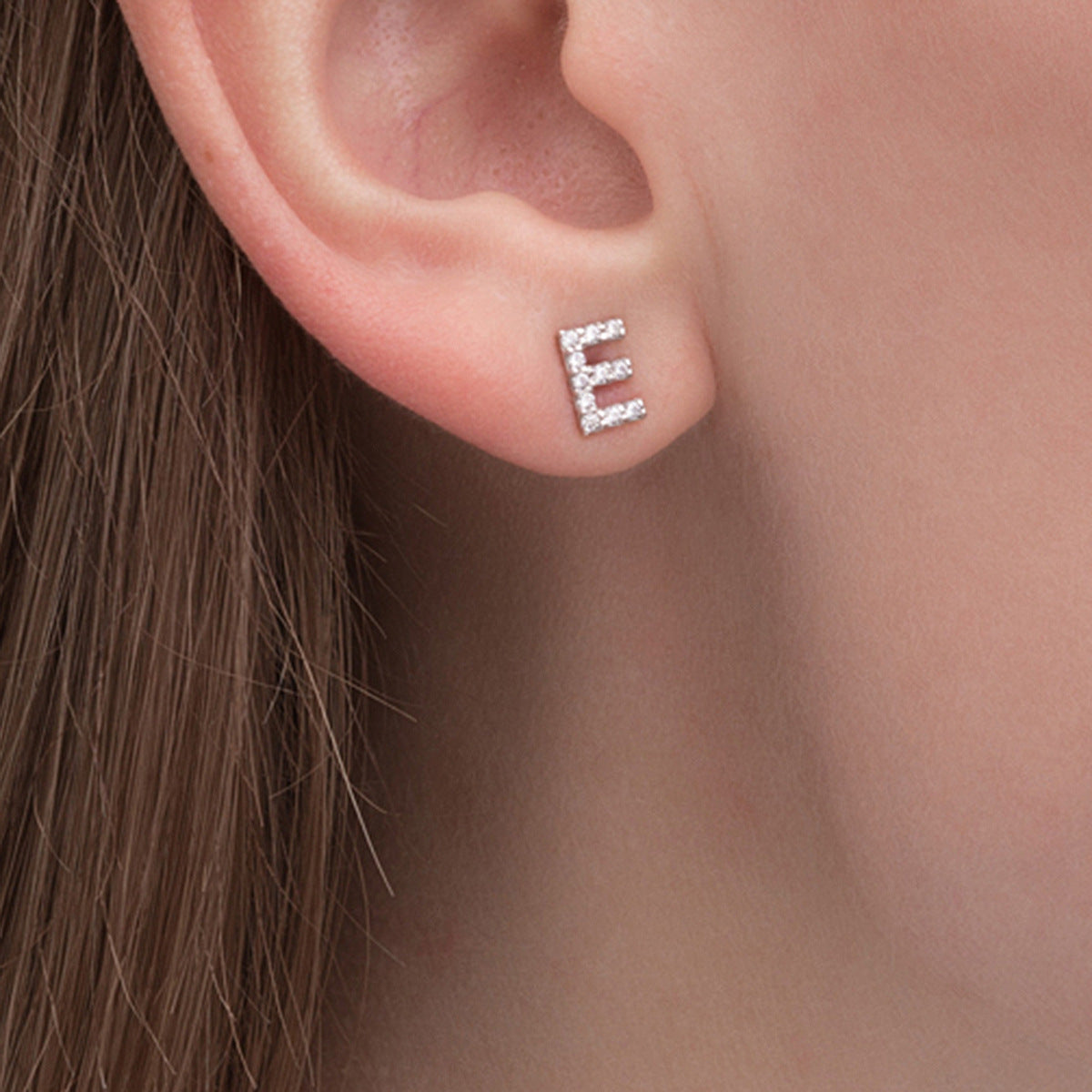 Alphabet Zircon Studs - 925 Silver Light Luxury Factory Wholesale