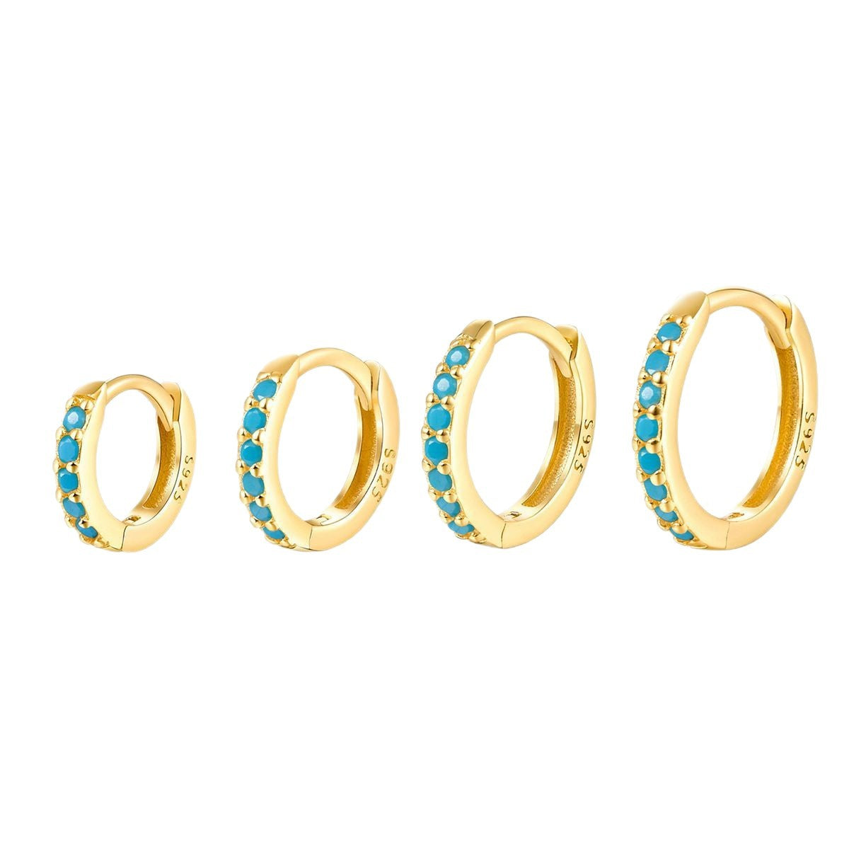 Zircon Hoop Earrings - 925 Silver Minimalist Light Luxury Wholesale