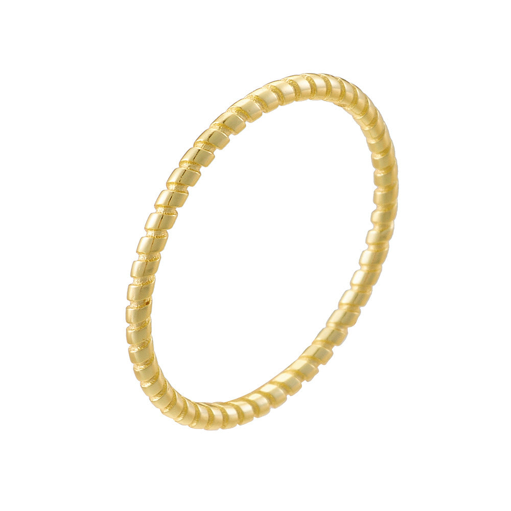 925 Sterling Silver Twisted Rope Band Ring, Minimalist Stackable Jewelry