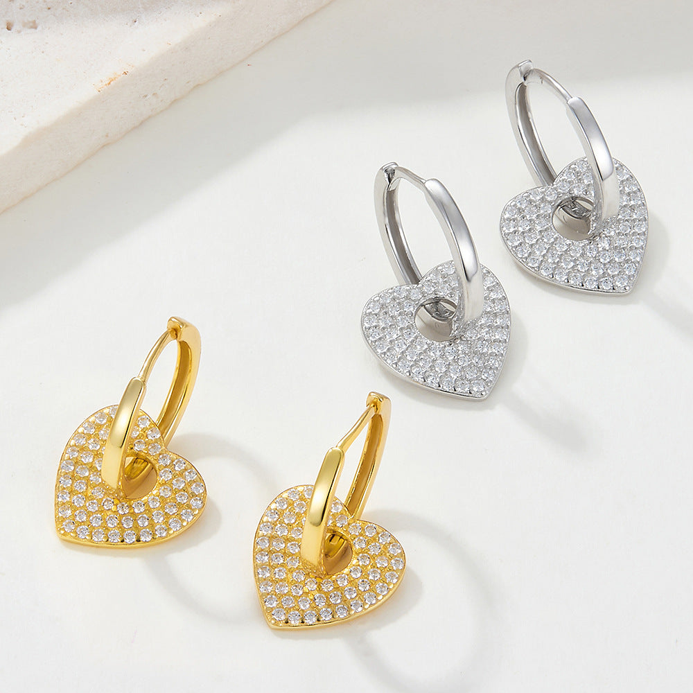 Heart Zircon Ear Cuffs - 925 Silver Stackable Trending Wholesale