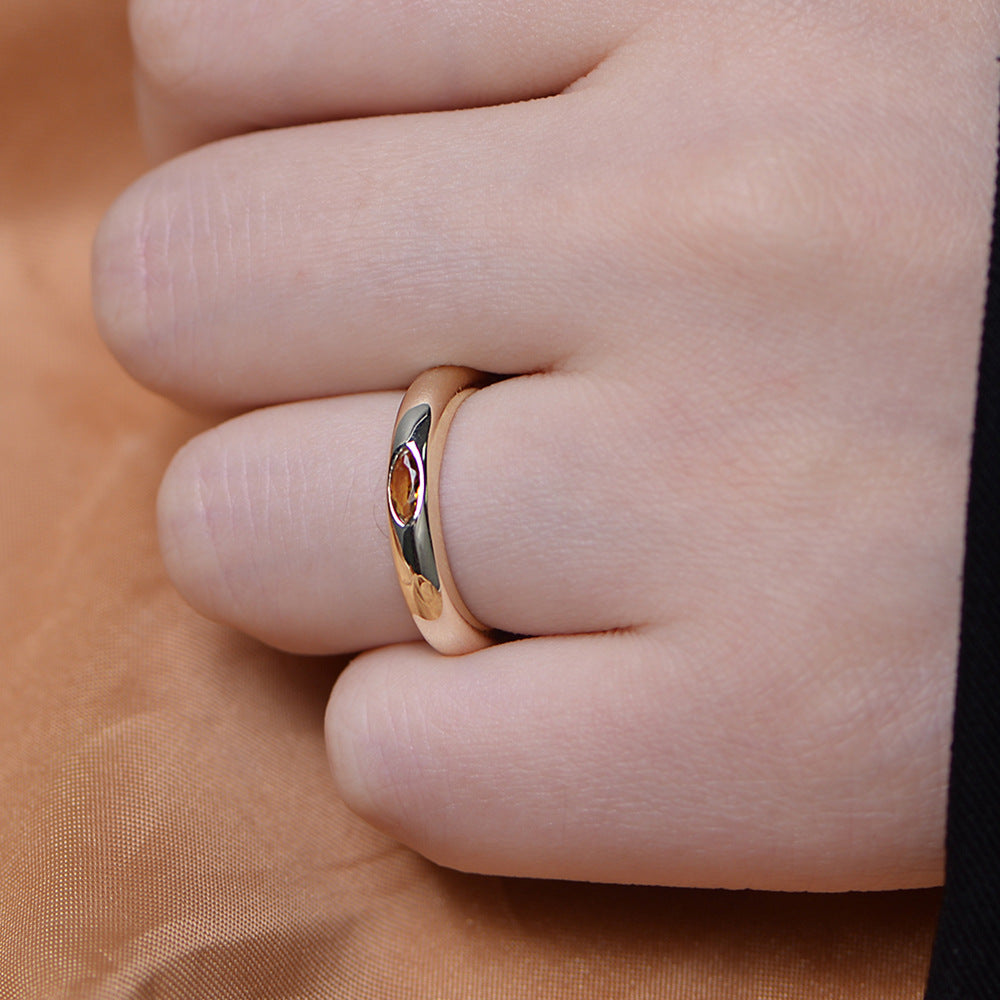 S925 Silver Yellow Crystal Sparkling Ring - Unique Modern Aesthetic Finger Jewelry